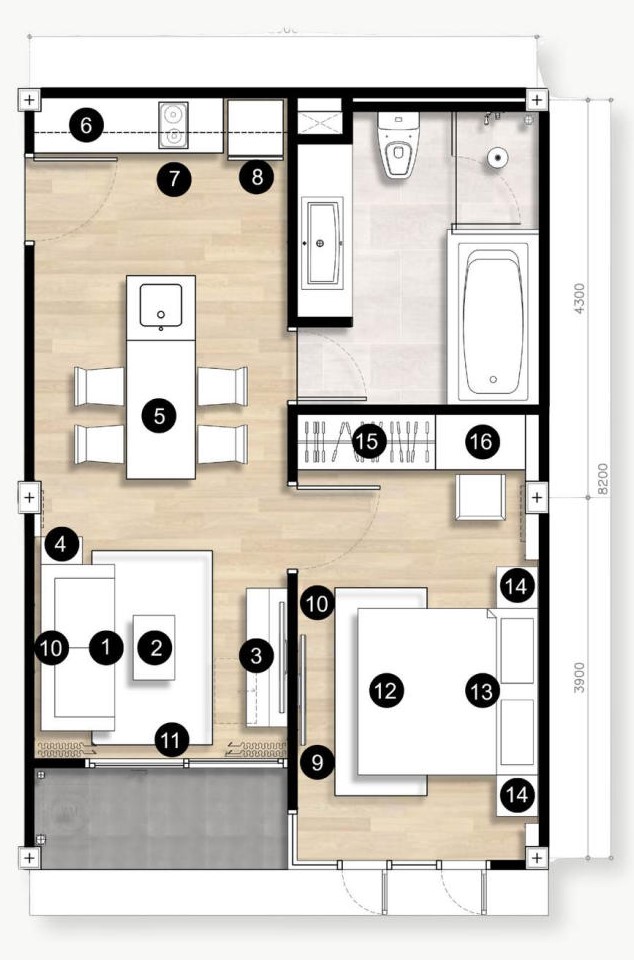 HORIZON SUITE 45 - Detailed Floor Plan Layout